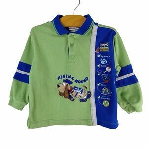 Vintage Buster Brown Green Long Sleeve Hiking Hound Dog Camping Shirt 4T